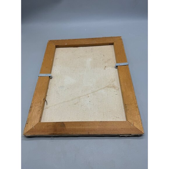 Vintage 1981 Cee Cee Oil Painting Of Native American Man Desert Landscape READ - Picture 8 of 8